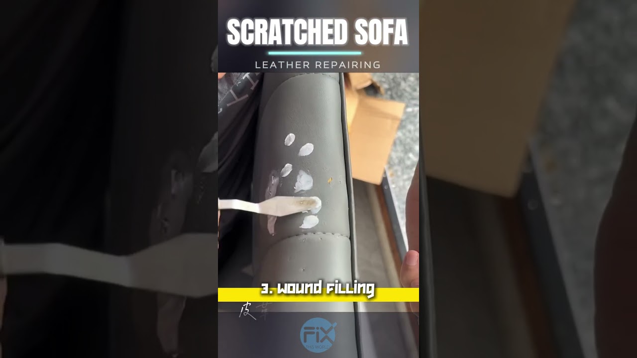 How to Repair SCRATCHED LEATHER DIY | scratched leather restoration | leather repairing #howto #diy