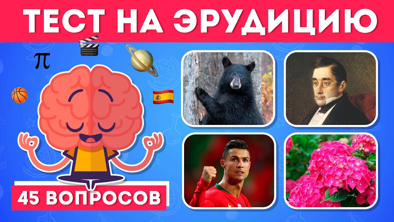 ТЕСТ НА ЭРУДИЦИЮ И ОБЩИЕ ЗНАНИЯ/ НАСКОЛЬКО ТЫ ЭРУДИРОВАН?  / EMOJI COOL 😎