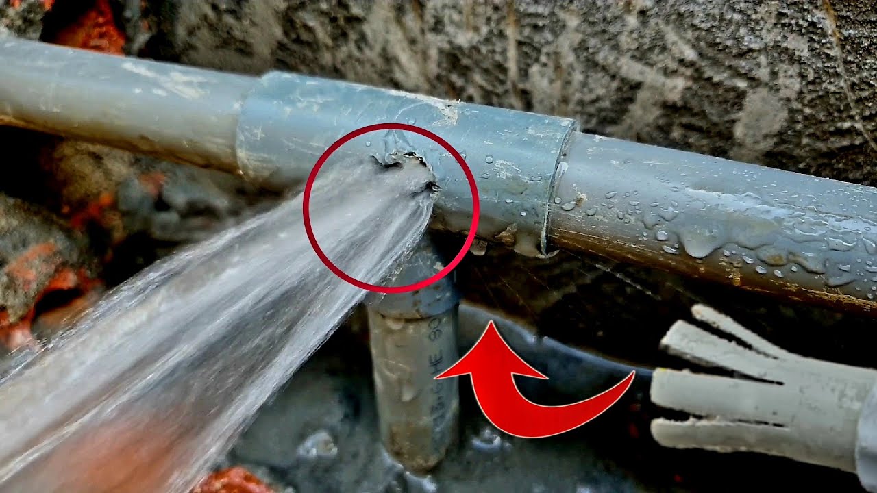 Xử lý ốngng nước PVC âm tường rò rỉ thay đổi T ống nước pvc vỡ gãy sát tường trong không gian hẹp