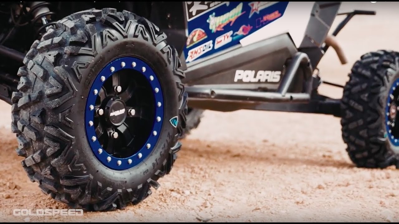 12 Ply UTV Run Flat Tires by Goldspeed Products on a Polaris 1000