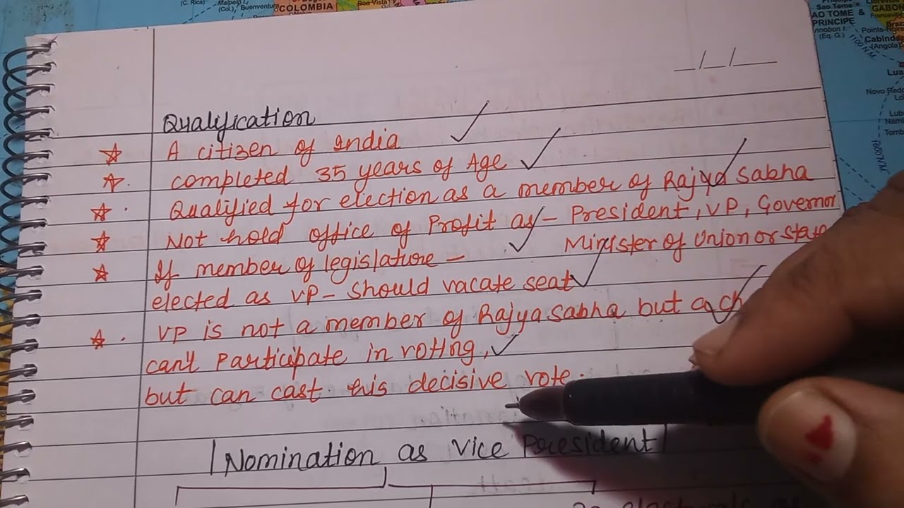 Vice President in Indian Polity by Laxmikant handwritten notes for UPSC UPPSC HPSC UGC NET
