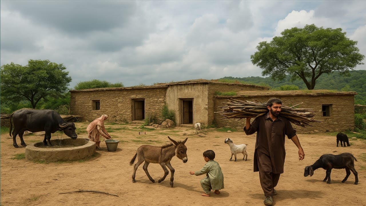 Simple Village Life in the Mountains of Azad Kashmir