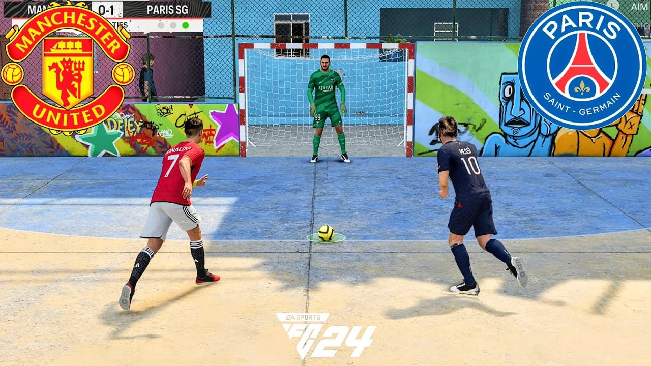 FIFA 24 VOLTA FOOTBALL | RONALDO VS MESSI | MANCHESTER UNITED VS PSG | PENALTY SHOOTOUT - PS5