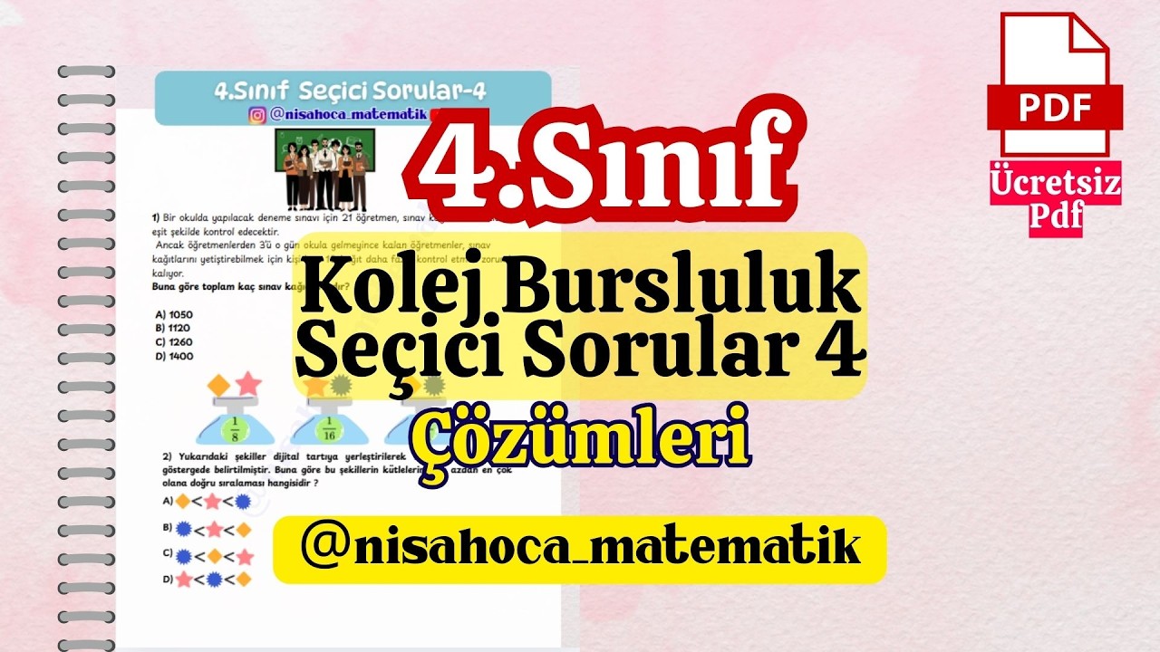 4.SınıfBursluluk-ProjeOkul Soruları4 #bursluluksınavı #4sınıfmatematik #yeninesilsorular #matematik