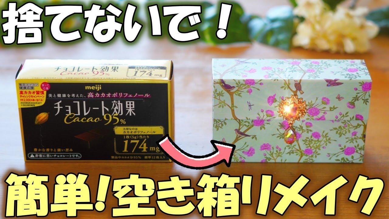 空き箱リメイク！簡単おしゃれな収納ボックス♪コラージュ素材入れにピッタリ