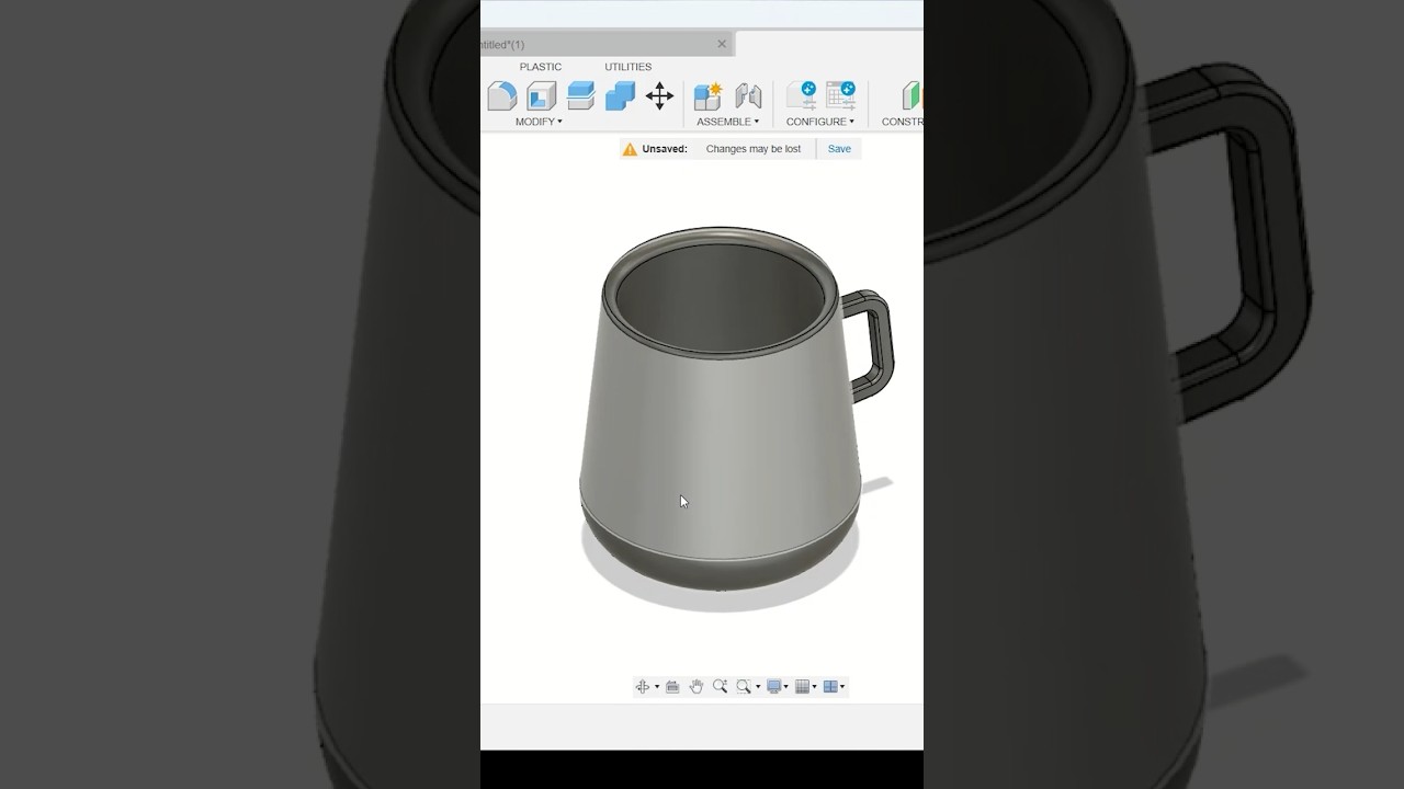 How I made this coffee mug in fusion 360 (5/100) #3dprinting  #3dprintable  #autodeskfusion360 #stl