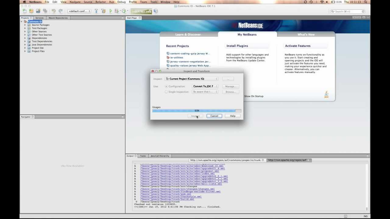 NetBeans 7.1 IDE: Using Inspect and Transform to JDK 7