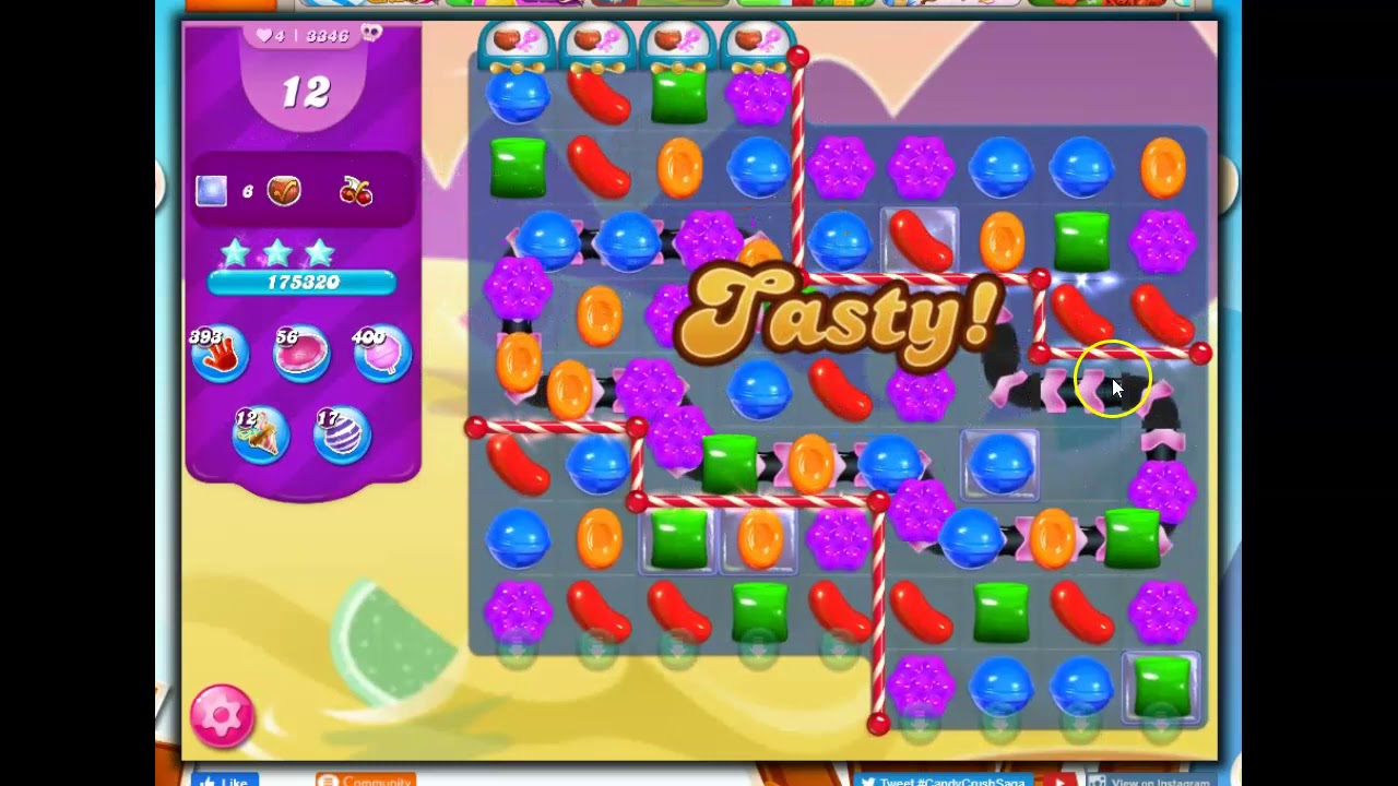 Candy Crush Level 3346 Talkthrough, 30 Moves 0 Boosters