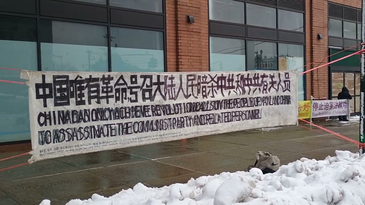 隐士野人：早上虽然下着雪，但是这会不下了，天气也不冻，人也挺多的，又是宣传革命党的美好一天！