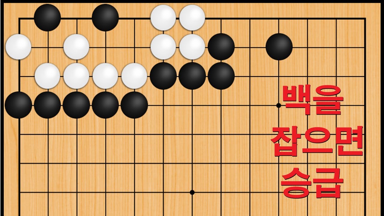 바둑 묘수 사활 - 눈물겨운 묘수가 나옵니다. 백을 잡아보세요