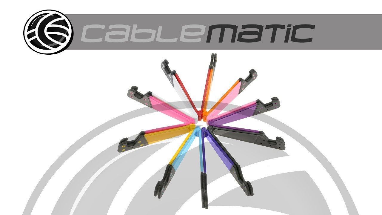 Soporte para tel&eacute;fono m&oacute;vil y tablet. Peana roja plegable y port&aacute;til - distribuido por CABLEMATIC &reg;
