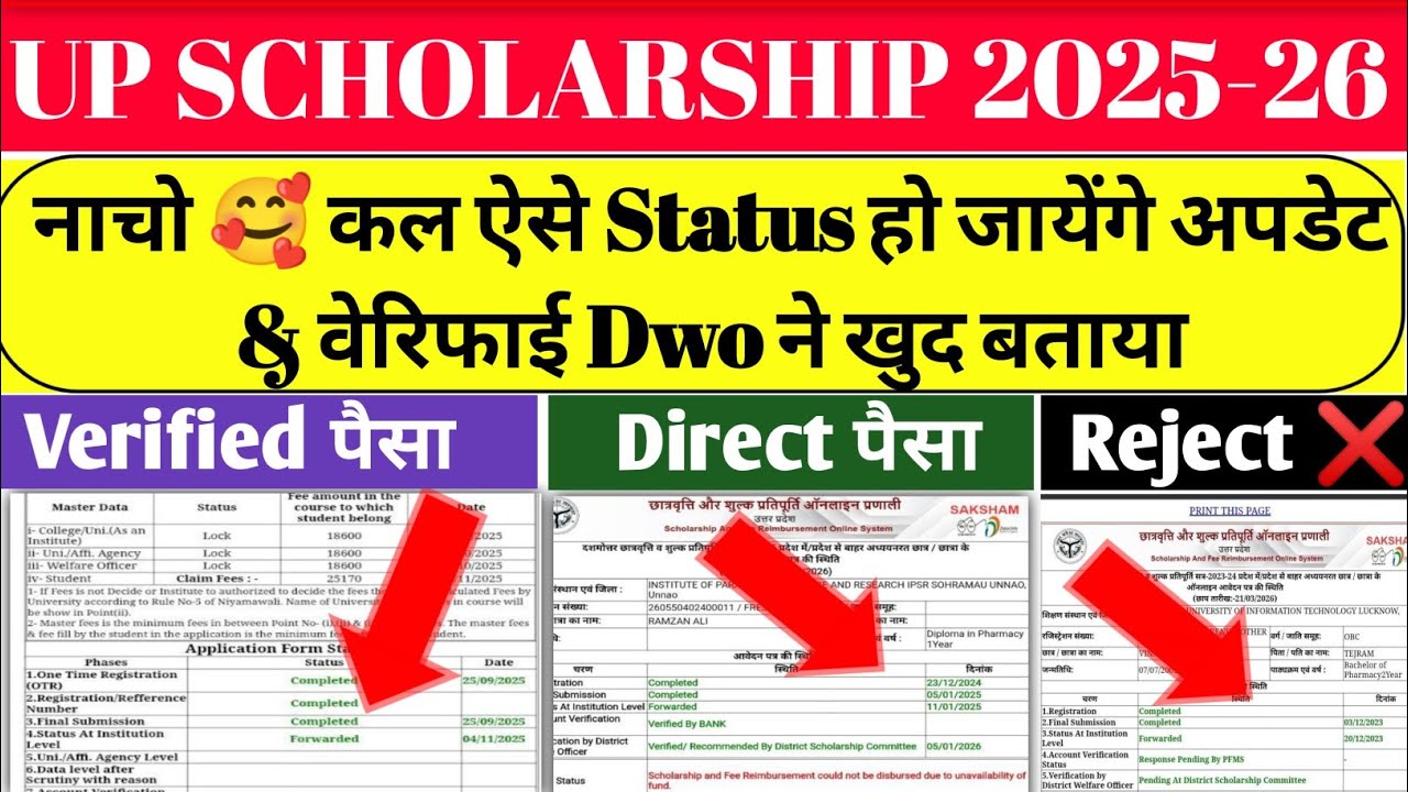 up scholarship latest news today/up scholarship latest news/up scholarship Kab Ayega 2025-26