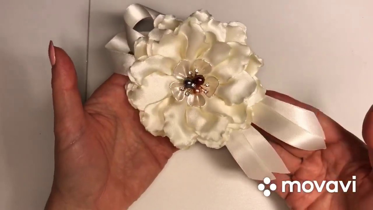 МК Цветок Брошь.  🌺.  DIY Ribbon bow 🌺