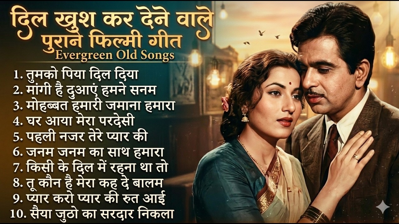 दिल खुश कर देने वाले पुराने फिल्मी गीत | Evergreen Old Songs | तुमको पिया दिल दिया | Sadabahar Geet