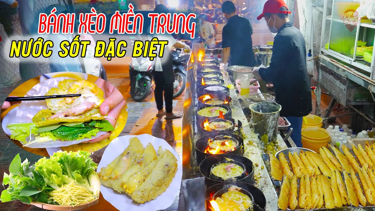 BÁNH XÈO MIỀN TRUNG ĐẶC BIỆT GIÒN XỐP Hơn 30 Bếp Đổ Không Kịp Bán và Nước Sốt Đặc Biệt