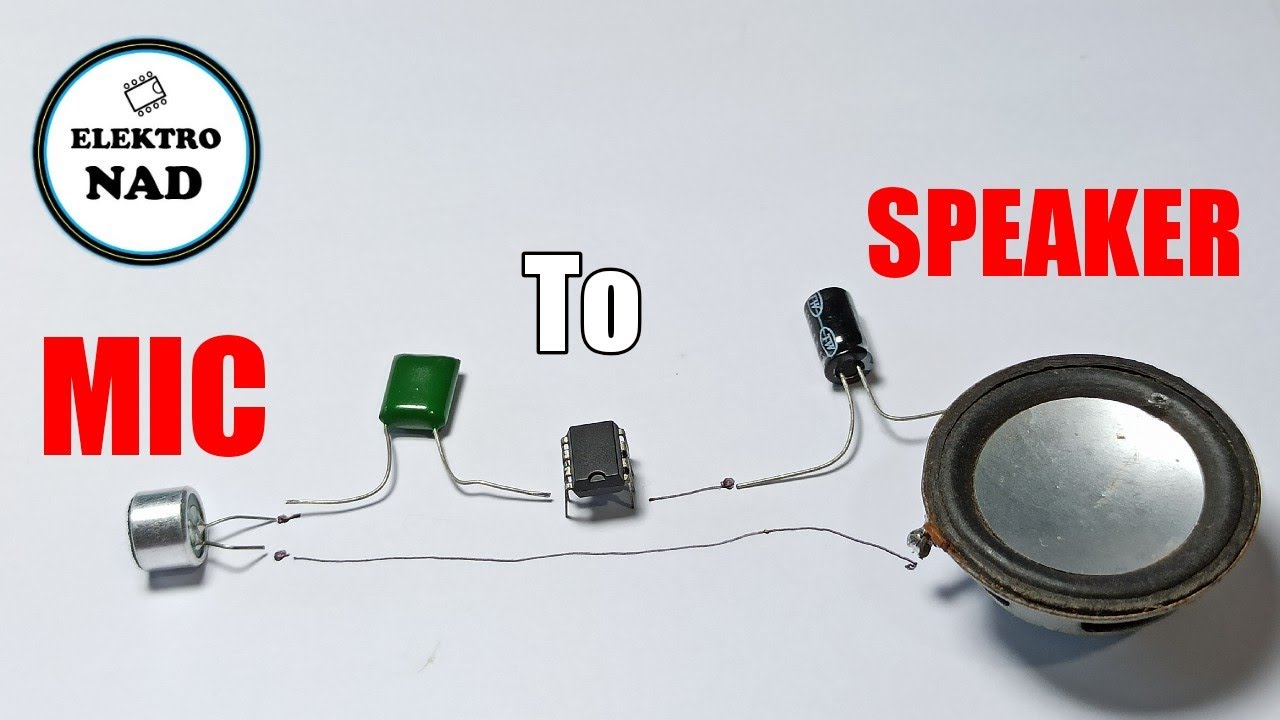 menghubungkan mic ke speaker