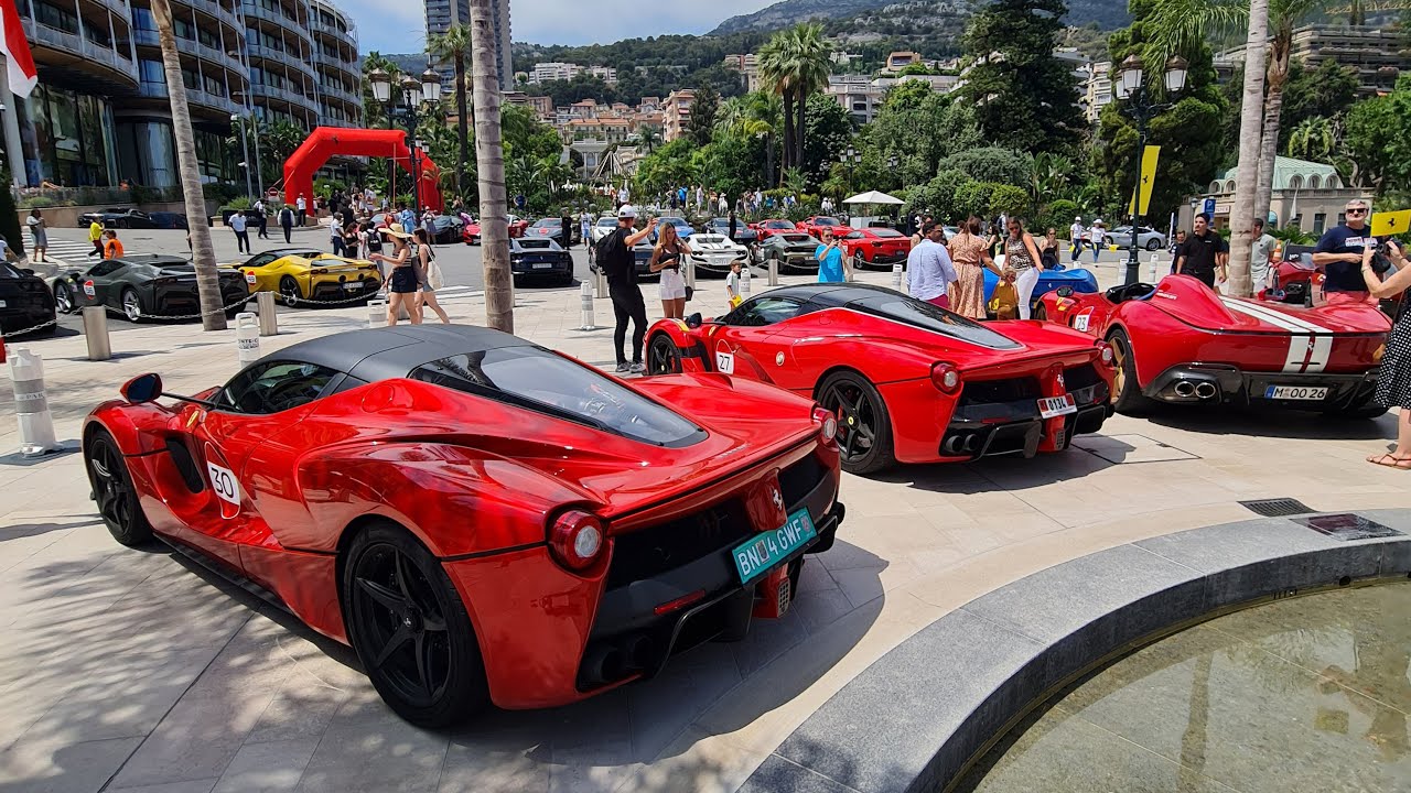 Ferrari Cavalcade Riviera 2022 in Monaco - 140+ Ferrari! Enzo, Monza, LaFerrari and more!