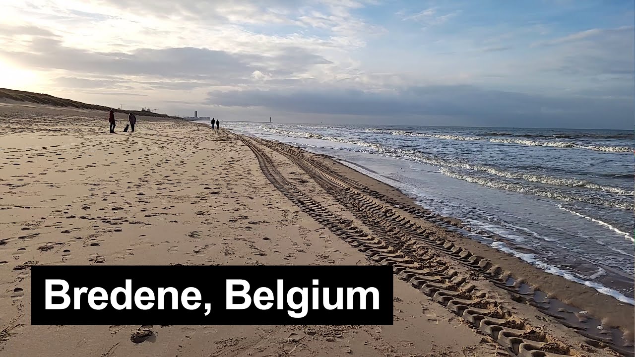 Bredene (Belgium) winter beach walk,  27 December 2022 [4K]