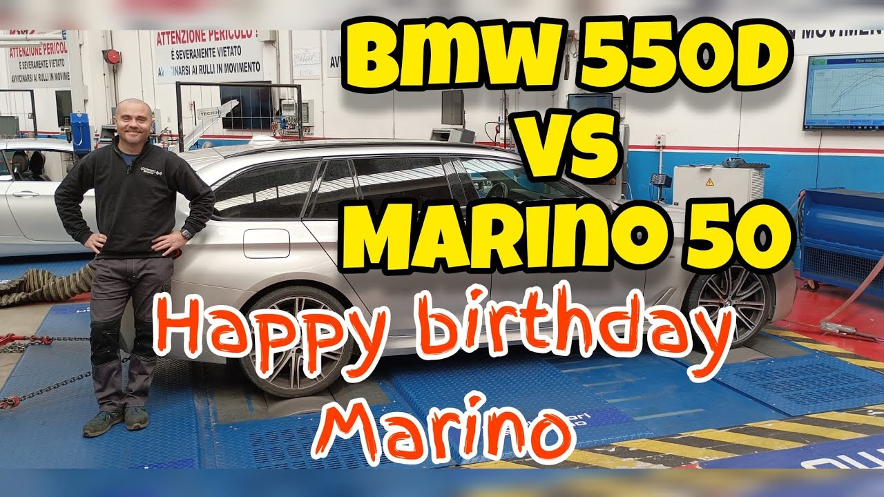 Marino compie 50 anni e sfida una Bmw 550d con 4 turbo...
