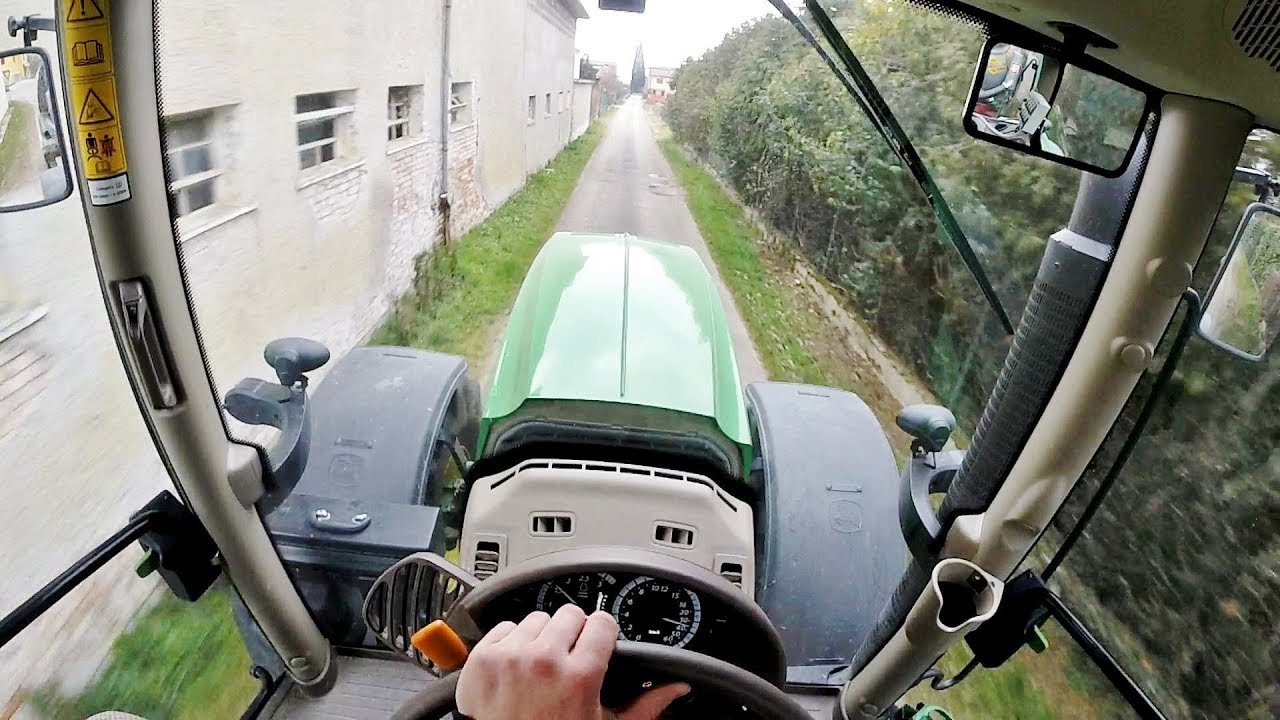 Cab View | John Deere 6210 R + Bossini B 260 | Spreading Liquid Manure