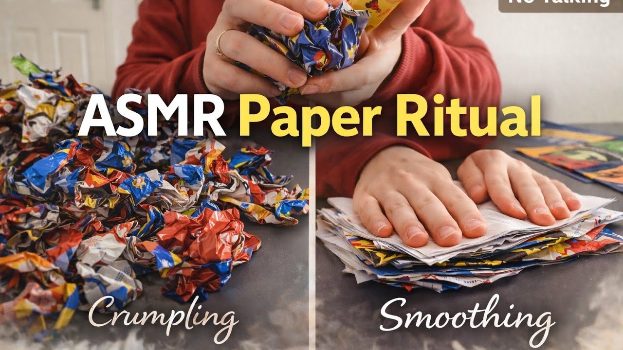 Hypnotic Paper ASMR | Slow Crumpling & Gentle Smoothing Sounds (No Talking)