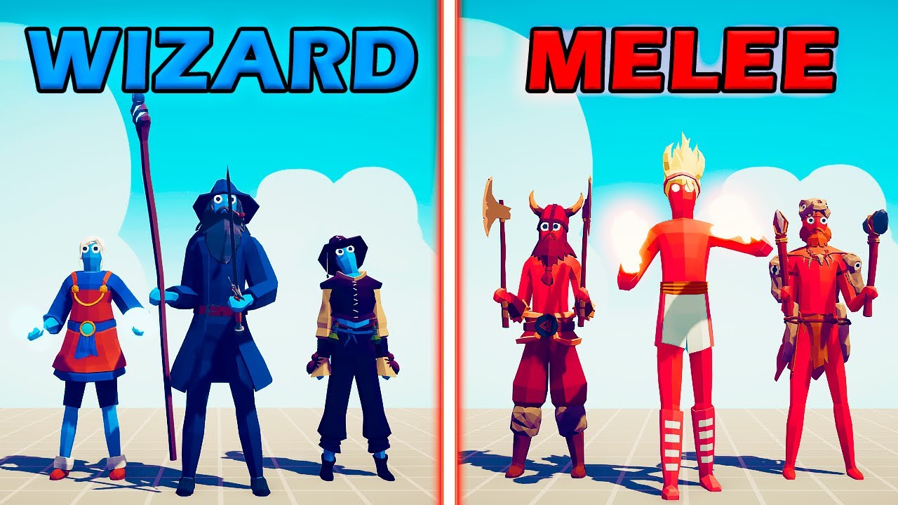 WIZARD TEAM vs MELEE TEAM - Totally Accurate Battle Simulator | TABS