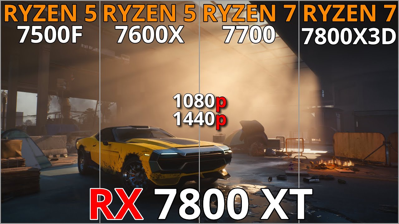 RYZEN 5 7500F vs RYZEN 5 7600X vs RYZEN 7 7700 vs RYZEN 7 7800X3D | RX 7800 XT | Test in 10 Games