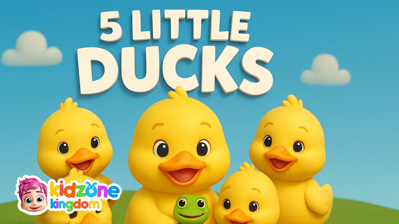 Five Little Ducks | Nursery Rhymes & Kids Songs | KidZone Kingdom