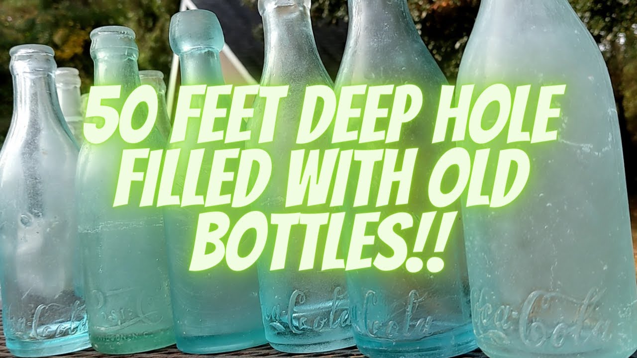Dangerous 50 Feet Deep River Hole Yields 64 Old Bottles! Old Pepsi and LOTS of Coca Cola Bottles !!