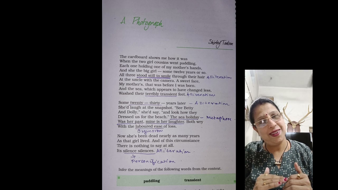 A PHOTOGRAPH - CLASS 11 - POETIC DEVICES - SHARMILA SATPATHY