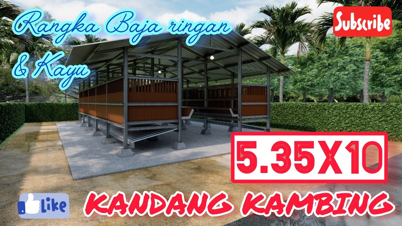 #kandangkambing PROSES PEMBUATAN KANDANG KAMBING RANGKA BAJA RINGAN & KAYU ( 5.35x10 )