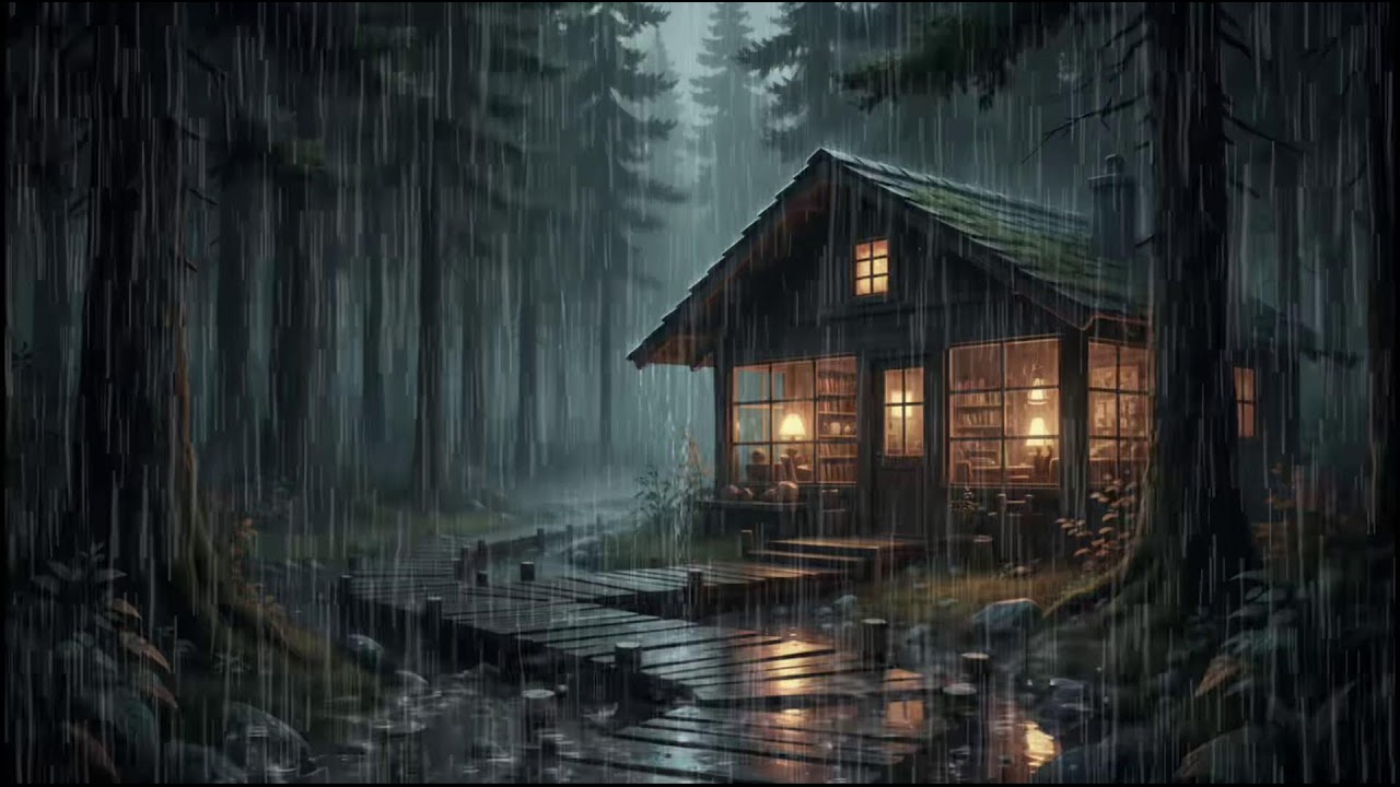 Rain Washed Woodland Cabin 🌧 | Gentle Rain Sounds for Deep Sleep, Stress Relief, and Quiet Rain