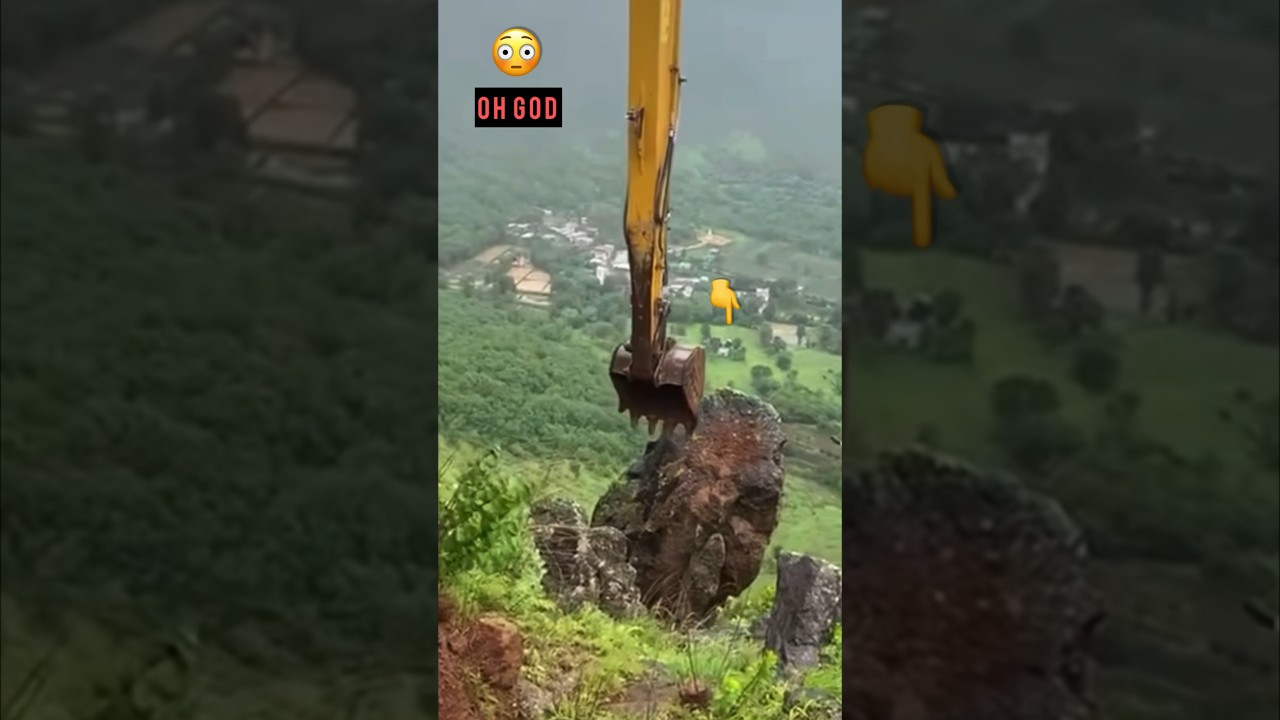 Huge rock 🪨 fall😳 #shorts #landslide #disaster #heavyrainfall #monsoon2023 #trendingshorts #flood