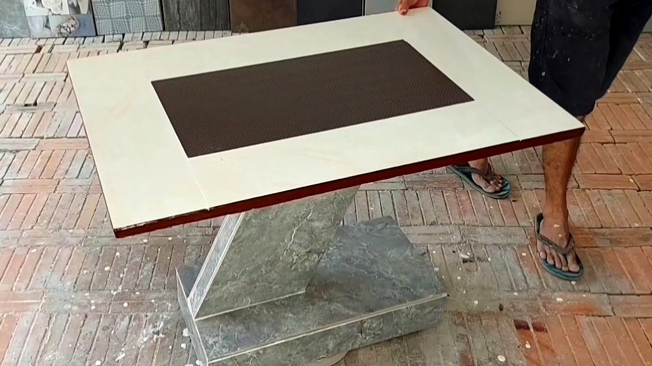 DIY garden coffee table from cement and ceramic tile # 135