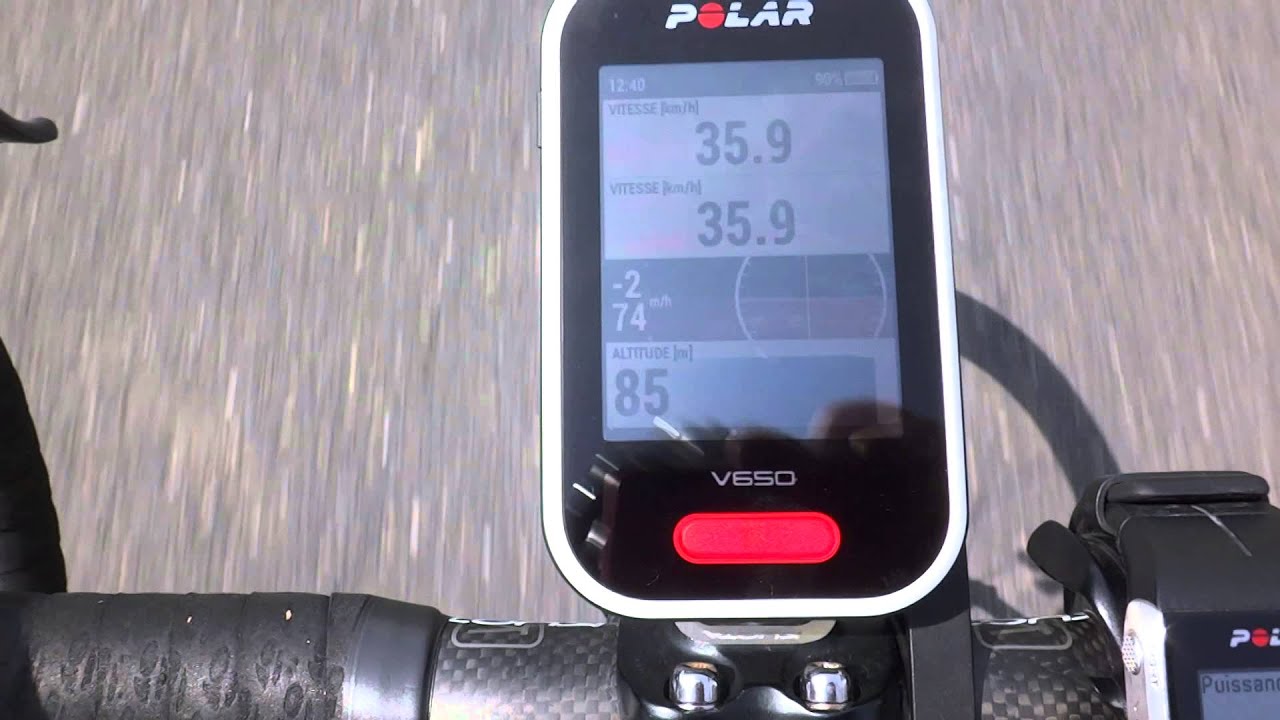 Compteur Polar V650 sur le vélo