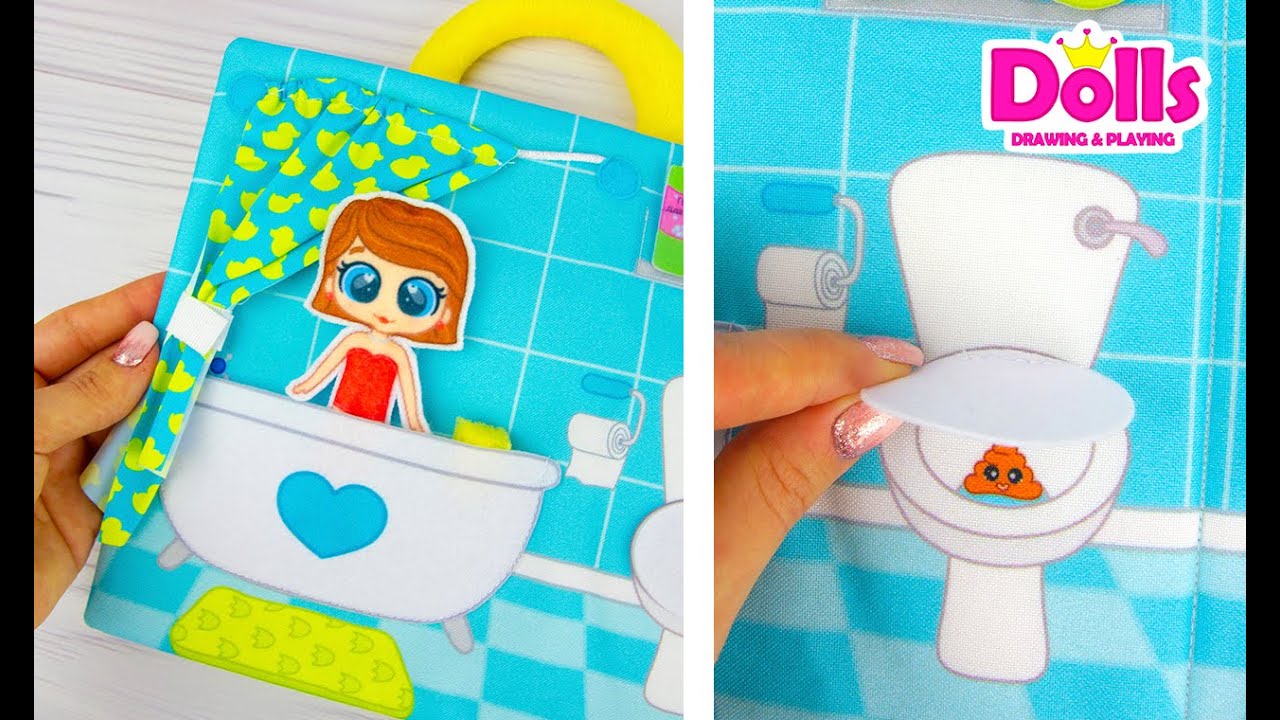 👨‍👩‍👧‍👦🏠QUIET BOOK FAMILY DOLLHOUSE UNBOXING & REVIEW BUSY BOOK DOLLS DRESS UP