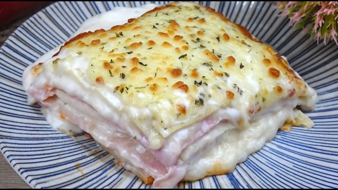LASAÑA DE JAMÓN y QUESO ¡¡Jugosa y Rica!!😋