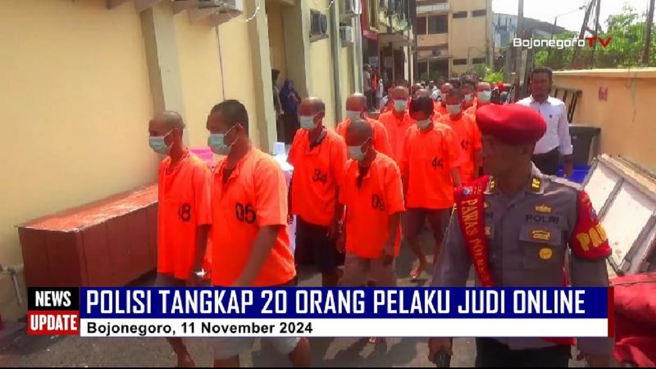 20 Orang Diamankan Polres Bojonegoro Saat Asyik Main Judi Online di Warung - Warung