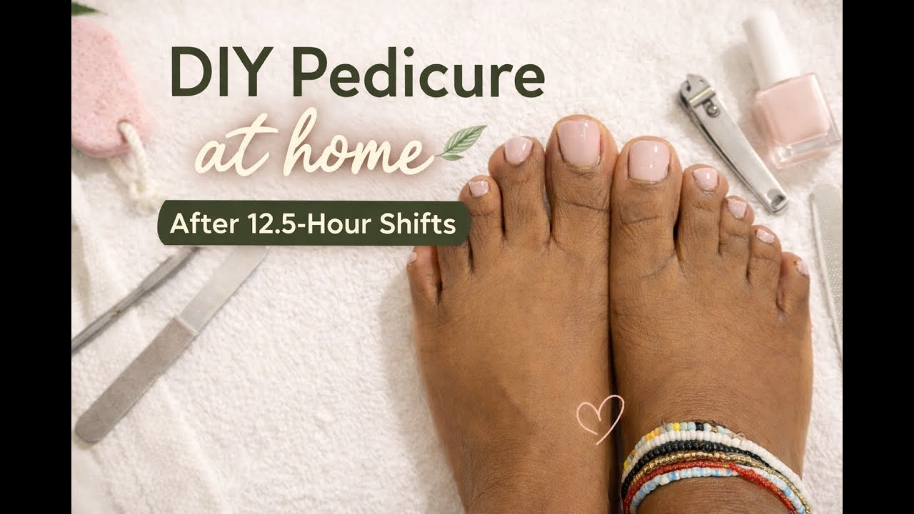 DIY Pedicure at Home | Treating My Feet After 12.5-Hour Shifts