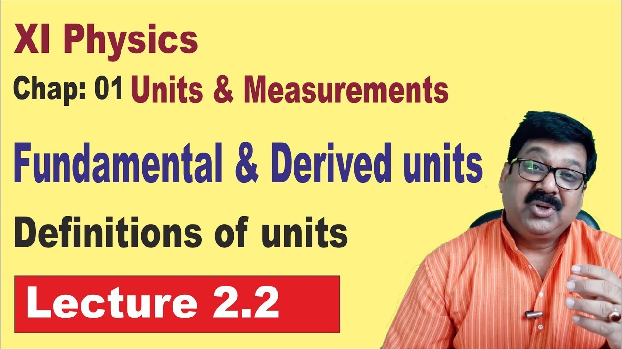 2.2, Fundamental & Derived Units, Definitions of Units, Class 11 Physics