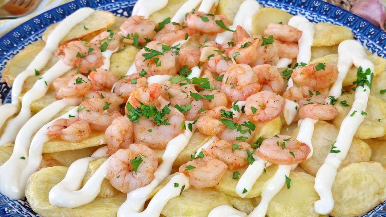 🔴 Patatas Arrieras con Gambas al Ajillo 😋 ¡Qué delicia!