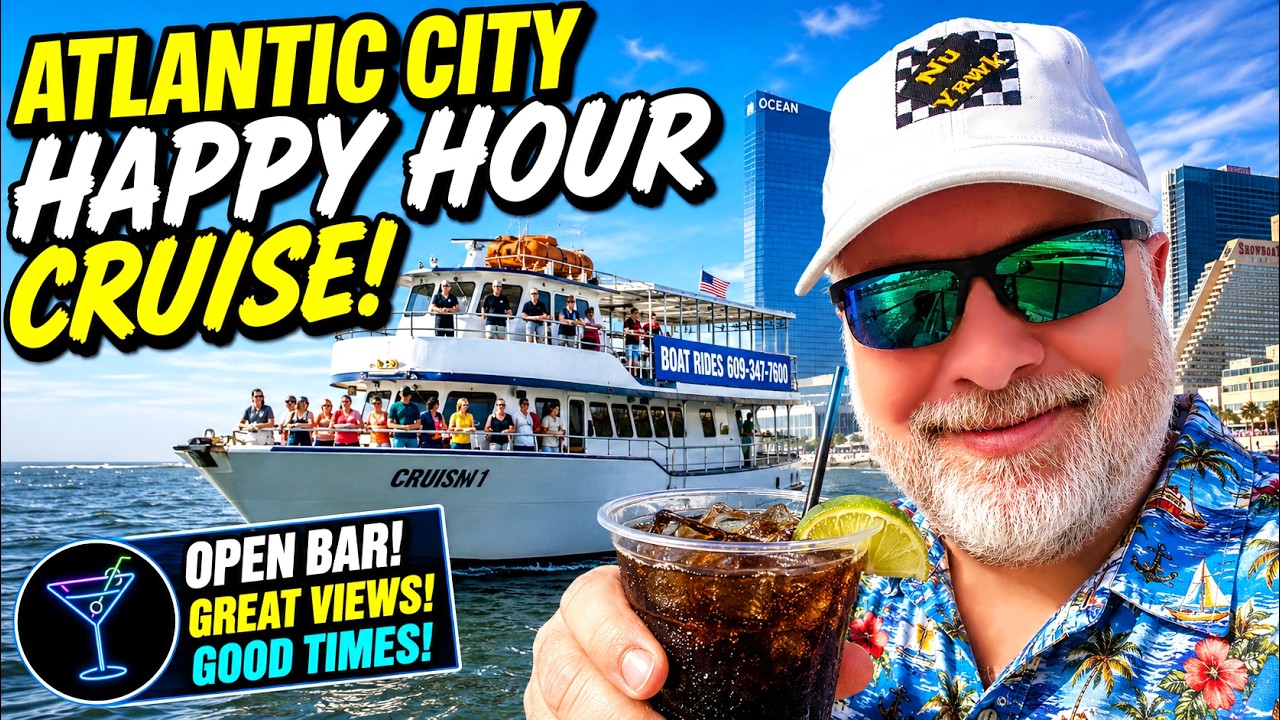 🟡 OPEN BAR on the Water! 🍹 Atlantic City Happy Hour Sunset Cruise Review | Worth The Money?