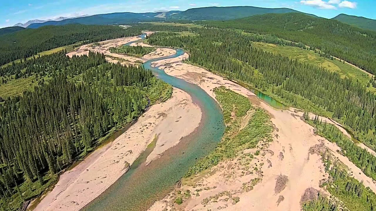 Aerial Video of Ram Falls, Hummingbird Falls and the Alberta Backcountry