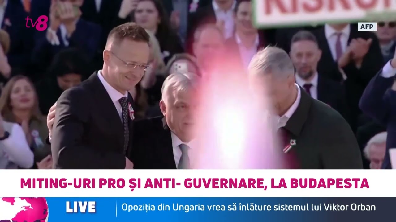 Mii de maghiari au ieșit aseară pe străzile din Budapesta