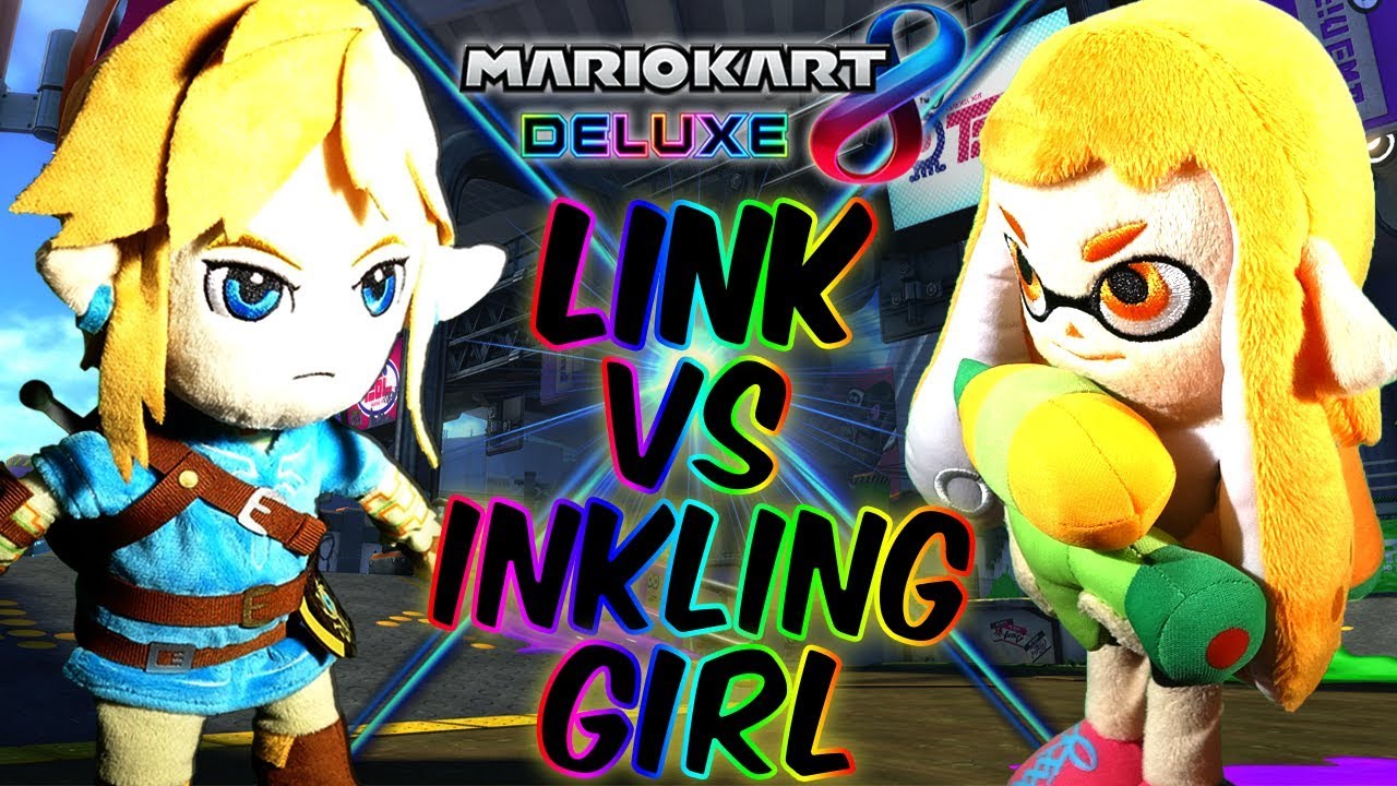 ABM: Link Vs Inkling Girl !? Mario Kart 8 Deluxe !! Race & Battle Match !!  HD