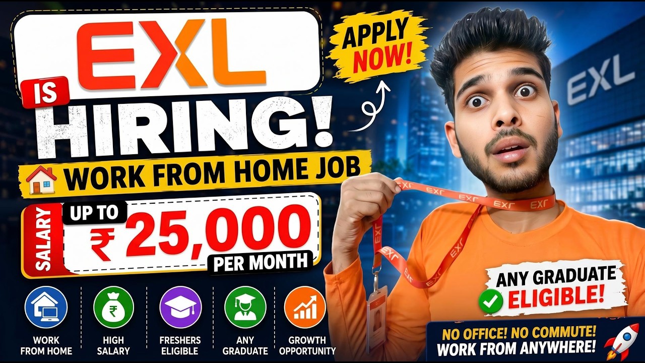 EXL Bulk Hiring 2026 | Work From Home Jobs | Freshers & Experienced | Data Entry WFH