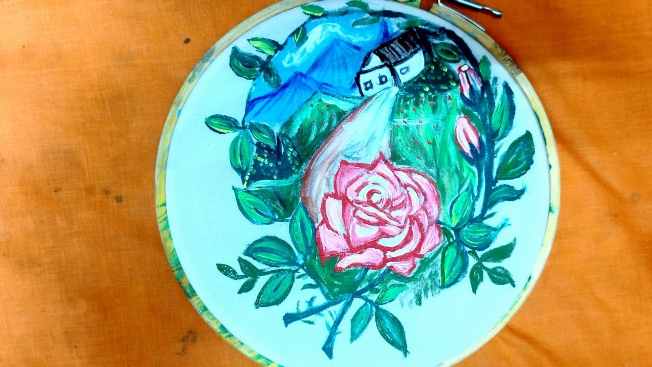 Turning an Embroidery Hoop into a Masterpiece! #shorts