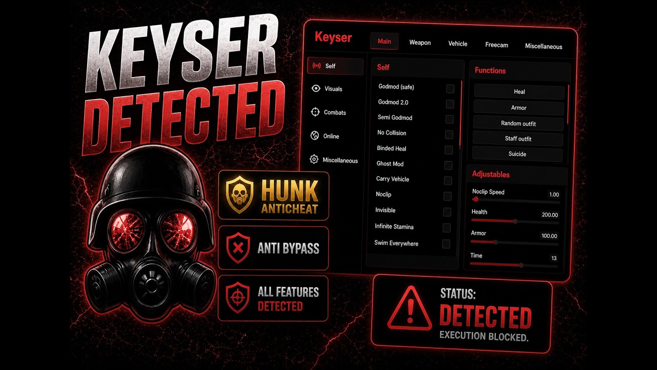 FiveM AntiCheat | Keyser Detection | Anti Keyser | HUNK-AC