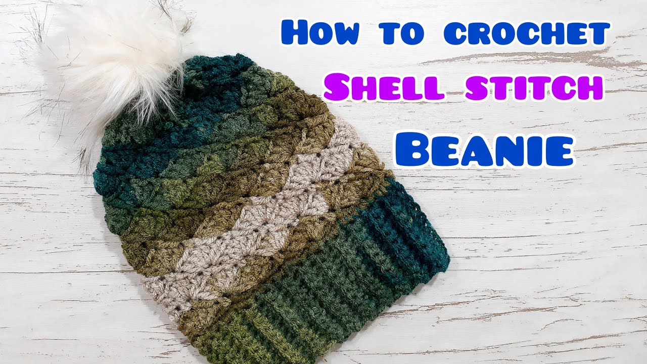 the simplest crochet beanie hat🙃. crochet the beanie with  shell stitch  🐚
