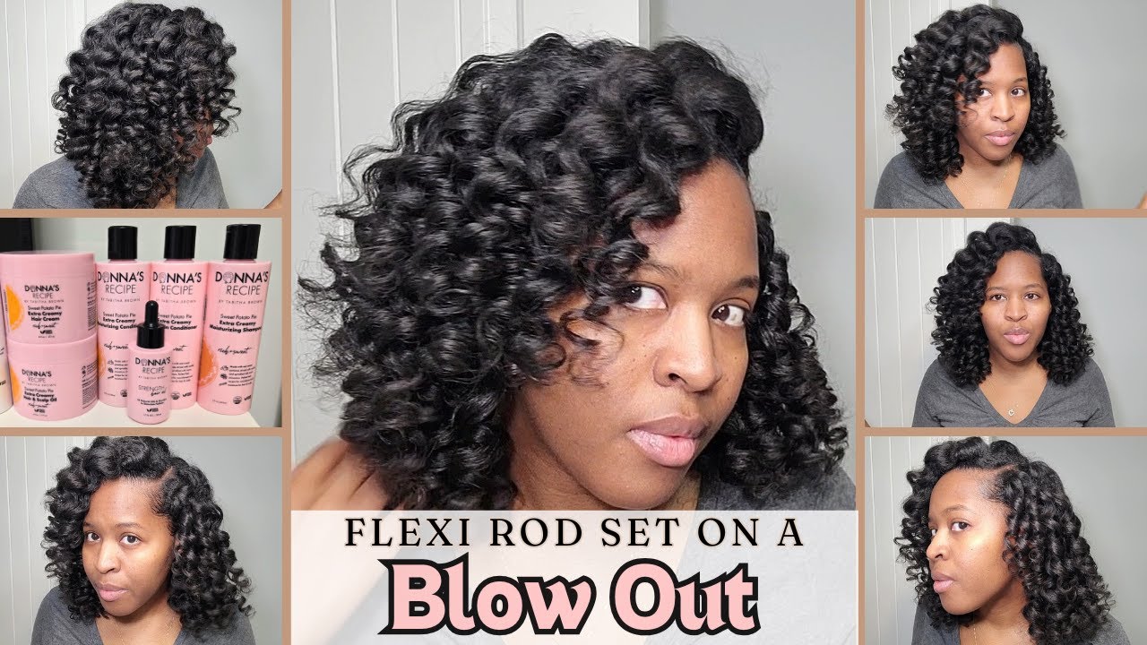 Flexi Rod Set on Blown Out Natural Hair | Shiny, Long-Lasting Curls with Donna's Recipe